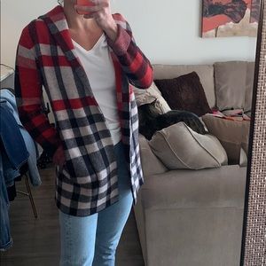 Field Flower plaid sweater coat | size S